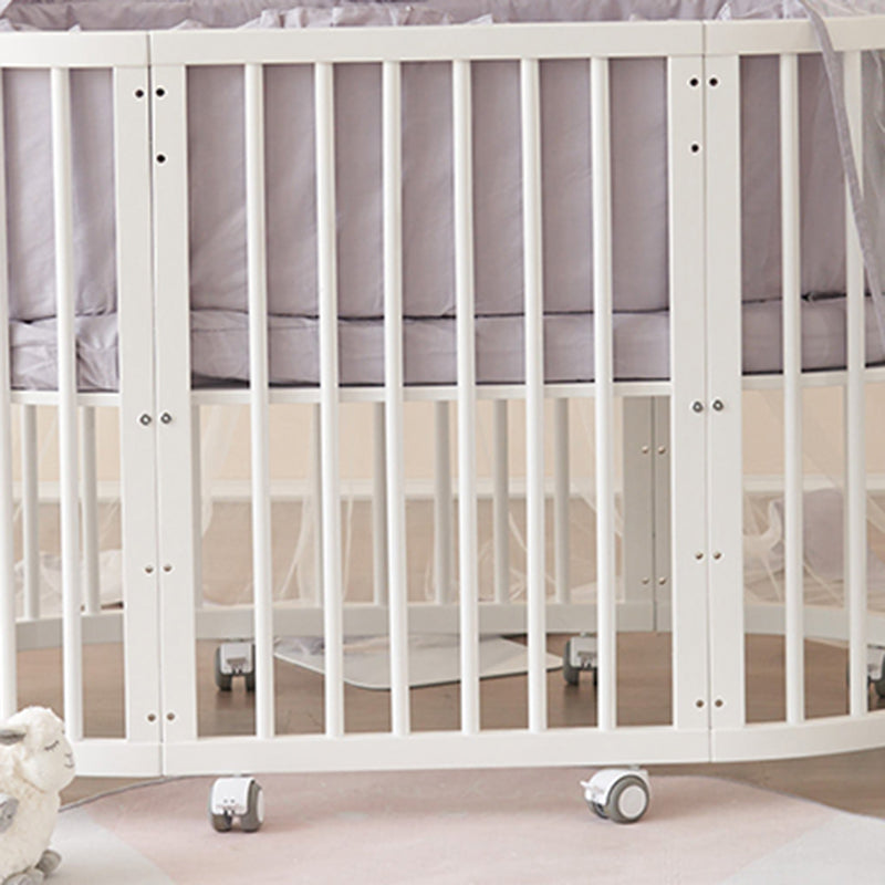 Solid Wood Crib Cradle Natural and White Gliding Crib Cradle