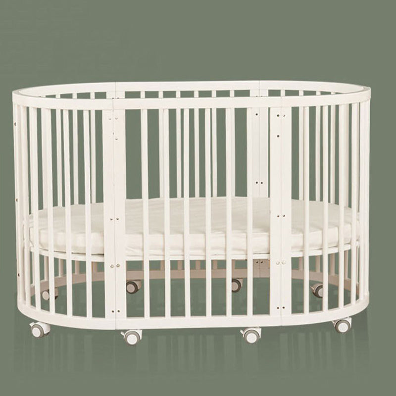 Solid Wood Crib Cradle Natural and White Gliding Crib Cradle