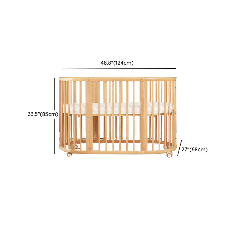 Solid Wood Crib Cradle Natural and White Gliding Crib Cradle