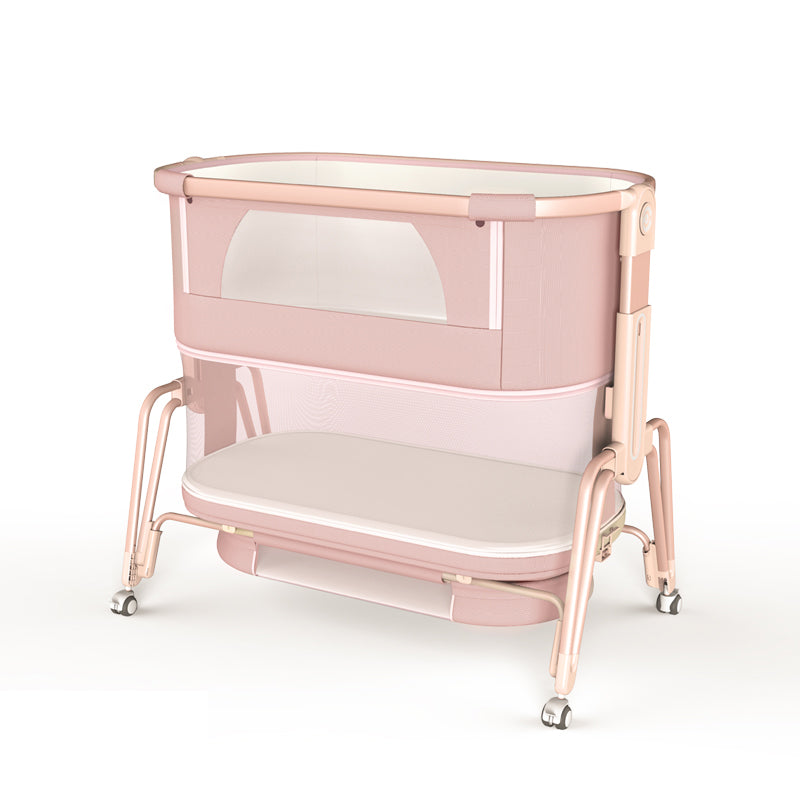 Foldable and Gliding Crib Cradle Nursery Center Crib Cradle with Wheel