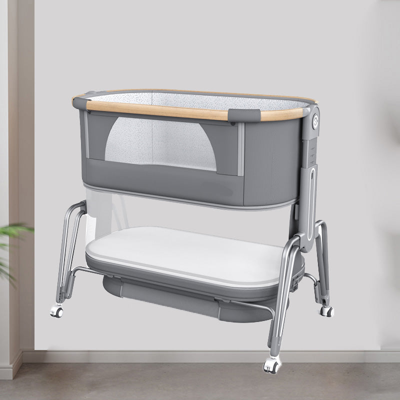 Foldable and Gliding Crib Cradle Nursery Center Crib Cradle with Wheel