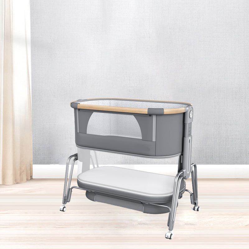 Foldable and Gliding Crib Cradle Nursery Center Crib Cradle with Wheel