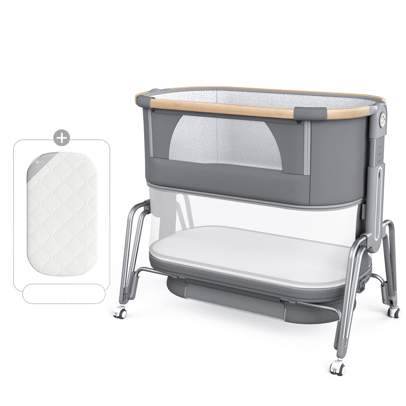 Foldable and Gliding Crib Cradle Nursery Center Crib Cradle with Wheel