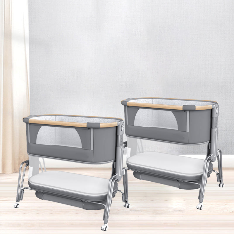 Foldable and Gliding Crib Cradle Nursery Center Crib Cradle with Wheel