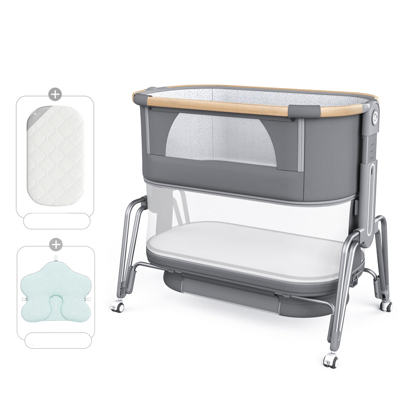 Foldable and Gliding Crib Cradle Nursery Center Crib Cradle with Wheel