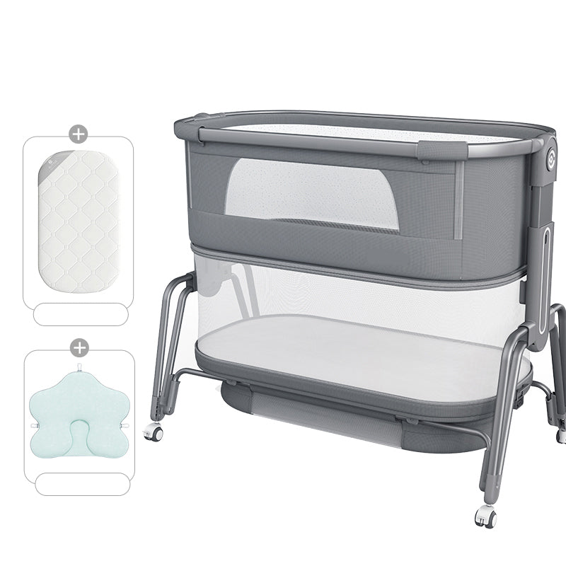 Foldable and Gliding Crib Cradle Nursery Center Crib Cradle with Wheel