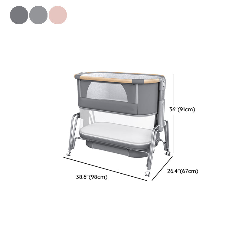 Foldable and Gliding Crib Cradle Nursery Center Crib Cradle with Wheel