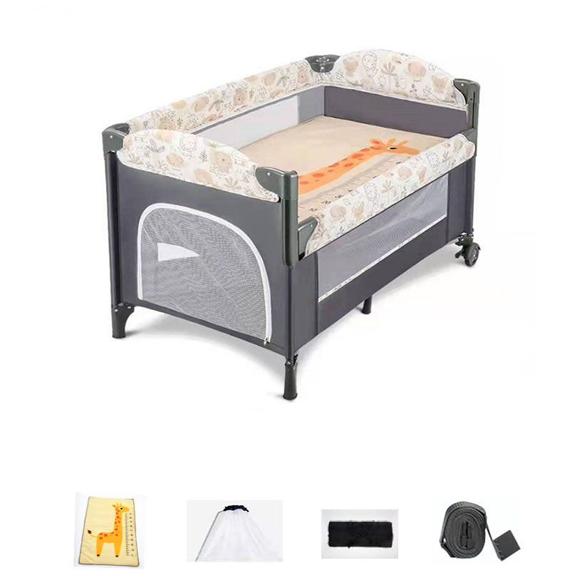 Metal Crib Cradle Gray and Heather Gray Crib Cradle with Storage Shelf