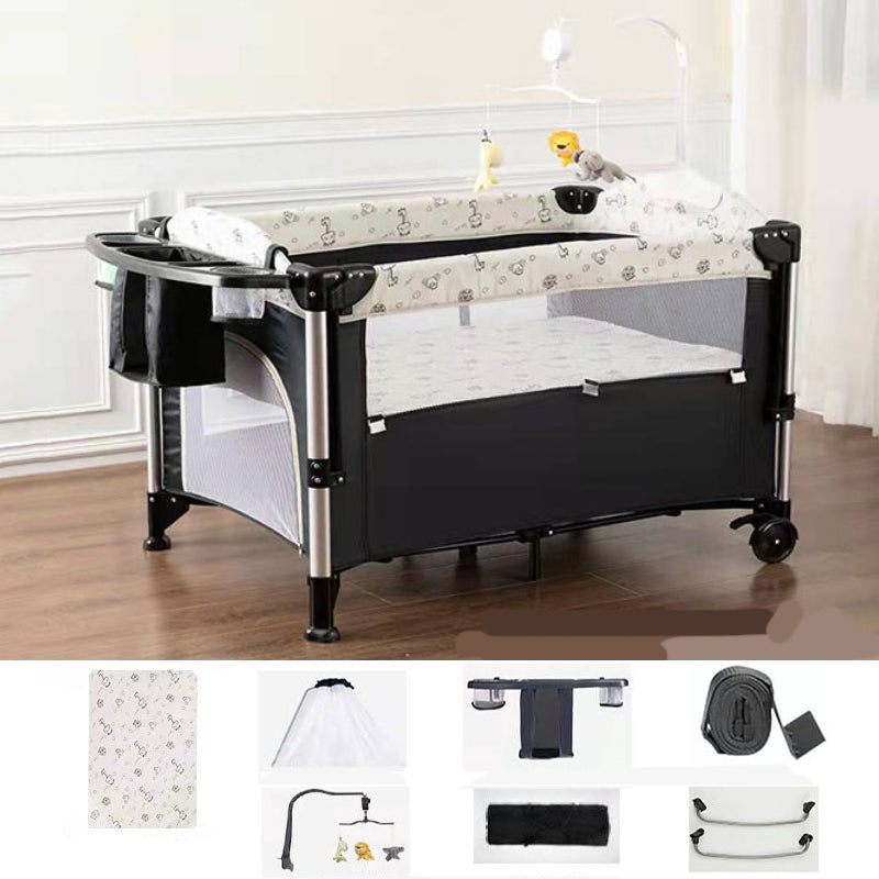 Metal Crib Cradle Gray and Heather Gray Crib Cradle with Storage Shelf