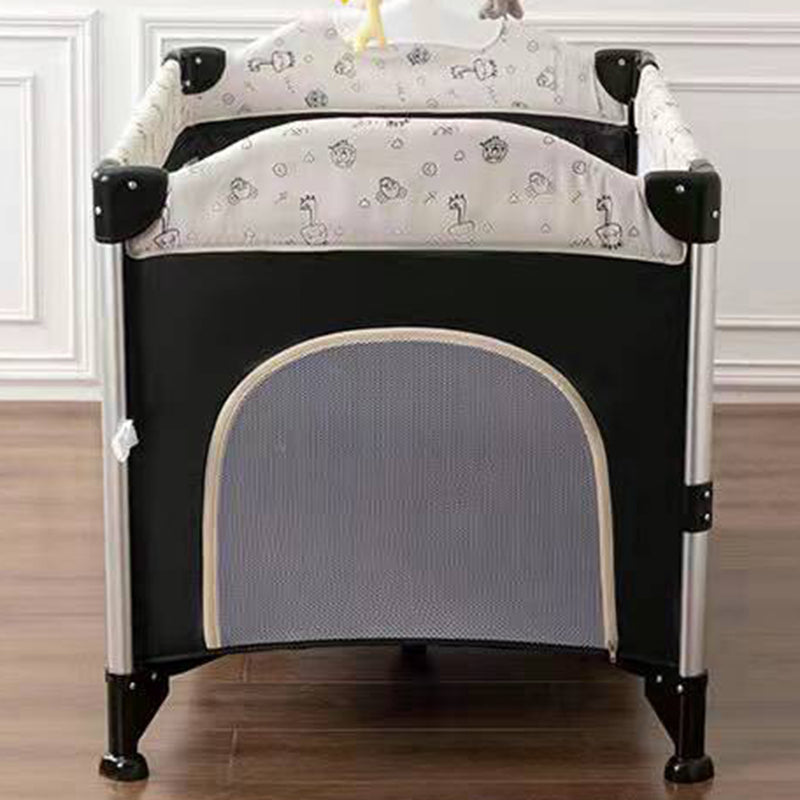 Metal Crib Cradle Gray and Heather Gray Crib Cradle with Storage Shelf