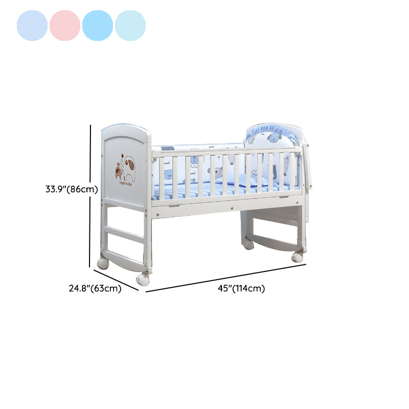White Solid Wood Crib Cradle Nursery Center Solid Wood Crib Cradle