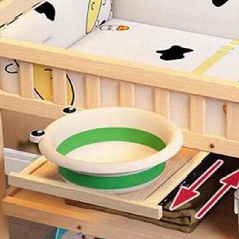 Wooden Shelf Changing Table Storage Flat Top Baby Changing Table with Pad
