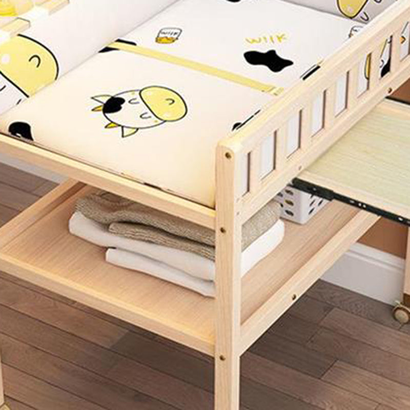 Wooden Shelf Changing Table Storage Flat Top Baby Changing Table with Pad