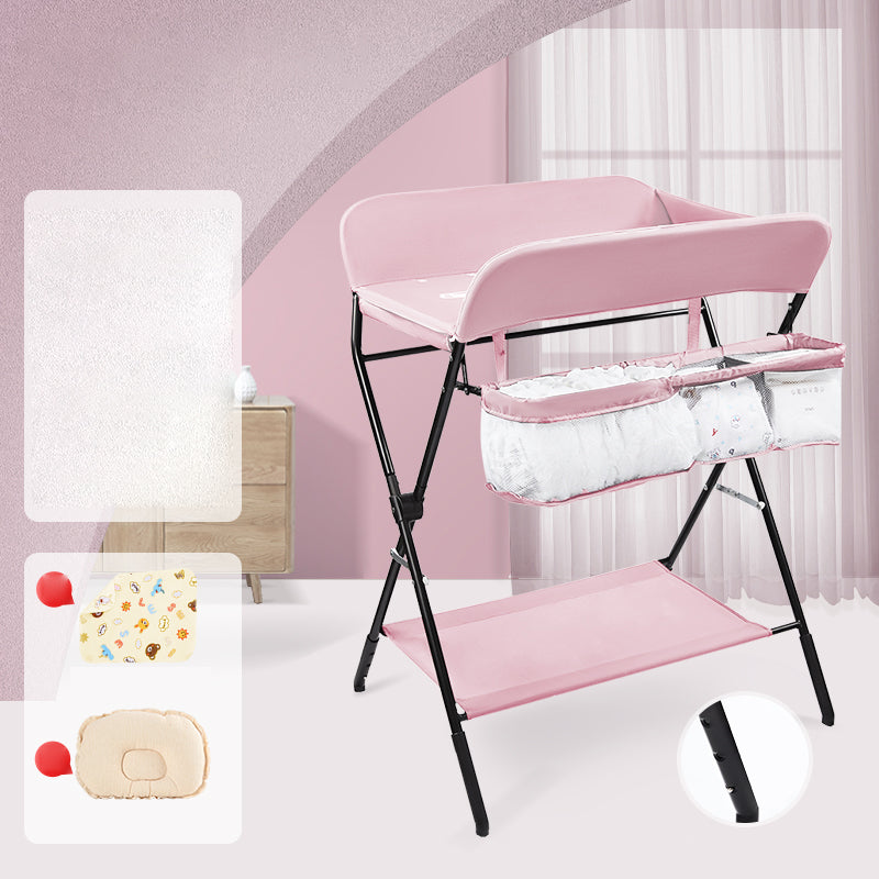 Modern Metal Baby Changing Table Folding Changing Table with Basket