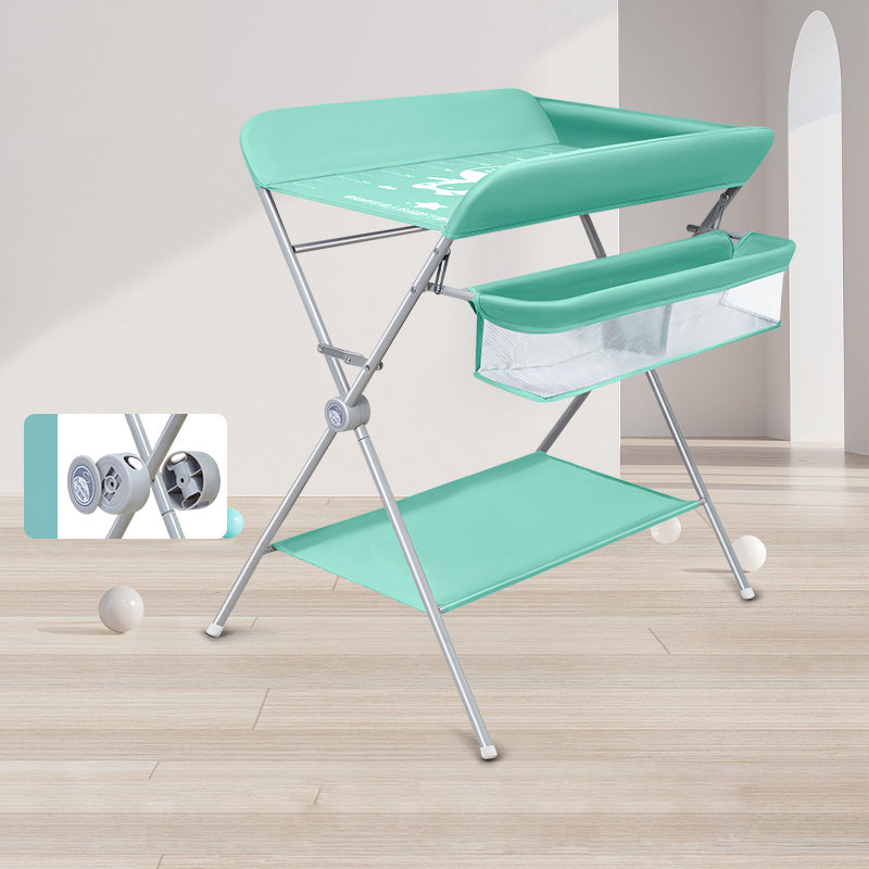 Modern Metal Baby Changing Table Folding Changing Table with Safety Rails