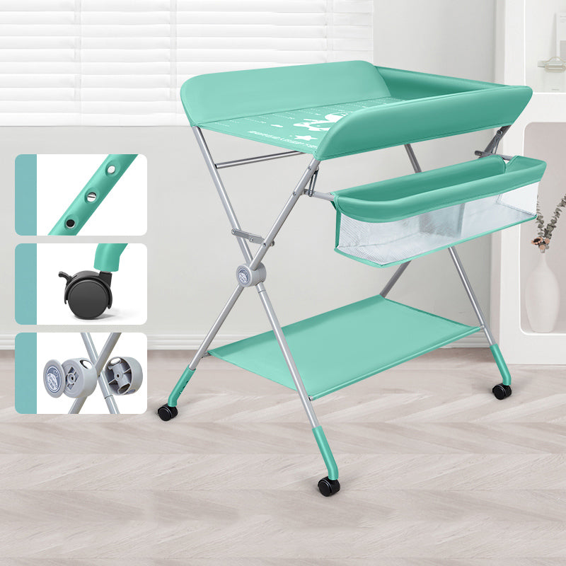 Modern Metal Baby Changing Table Folding Changing Table with Safety Rails