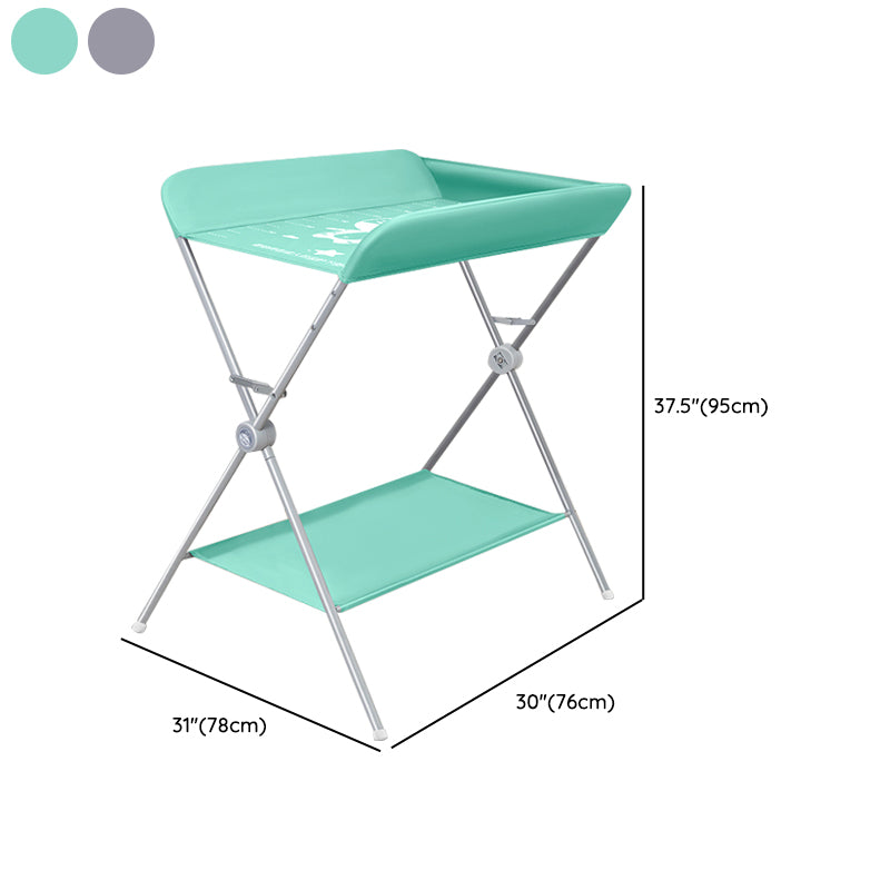 Modern Metal Baby Changing Table Folding Changing Table with Safety Rails