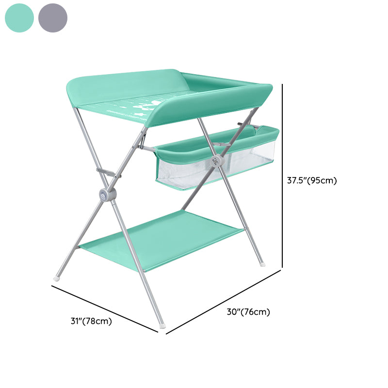 Modern Metal Baby Changing Table Folding Changing Table with Safety Rails