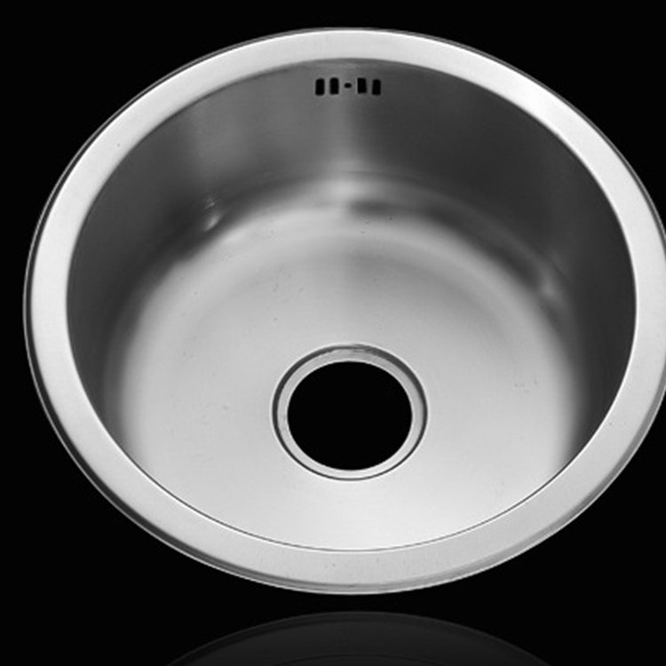 Round Single Bowl Kitchen Sink Stainless Steel Sink with Drain Strainer Kit