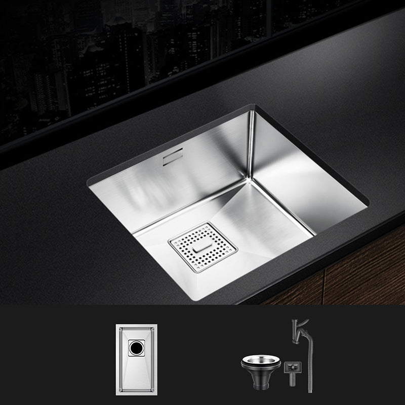 Rectangle Single Bowl Kitchen Sink Stainless Steel Sink with Drain Strainer Kit