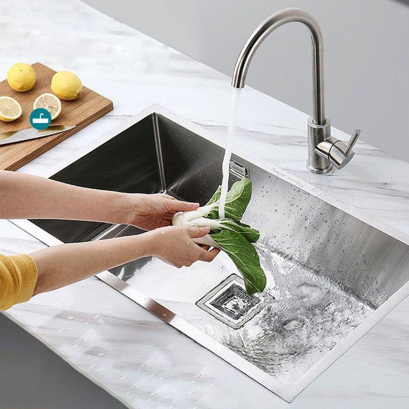 Kitchen Sink Stainless Steel Overflow Hole Design Kitchen Sink with Faucet