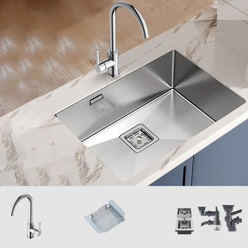 Kitchen Sink Stainless Steel Overflow Hole Design Kitchen Sink with Faucet