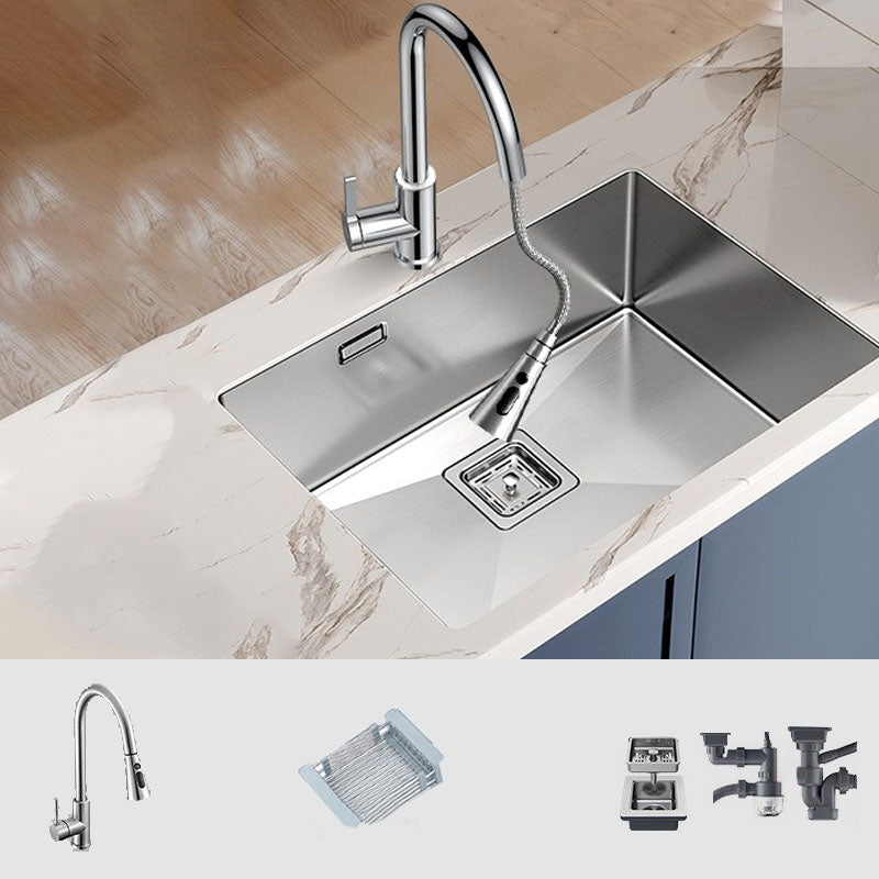 Kitchen Sink Stainless Steel Overflow Hole Design Kitchen Sink with Faucet