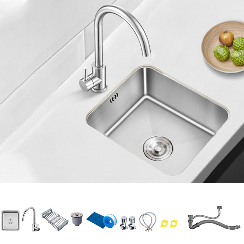 Modern Style Kitchen Sink Stainless Steel Overflow Hole Design Kitchen Sink with Faucet