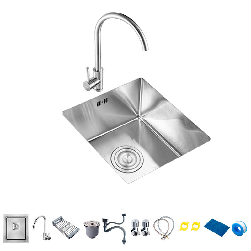 Modern Style Kitchen Sink Stainless Steel Overflow Hole Design Kitchen Sink with Faucet
