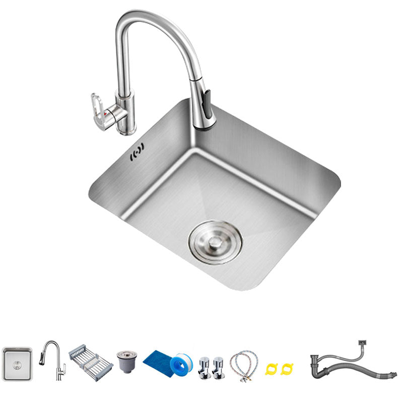 Modern Style Kitchen Sink Stainless Steel Overflow Hole Design Kitchen Sink with Faucet