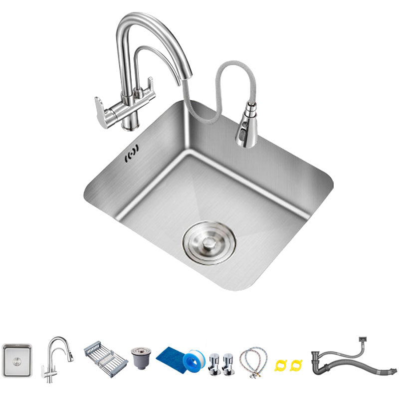 Modern Style Kitchen Sink Stainless Steel Overflow Hole Design Kitchen Sink with Faucet