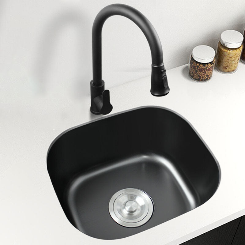 Modern Style Undermount Kitchen Sink Stainless Steel Oval Kitchen Sink with Faucet