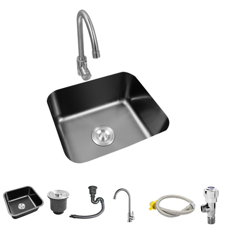 Modern Style Undermount Kitchen Sink Stainless Steel Oval Kitchen Sink with Faucet