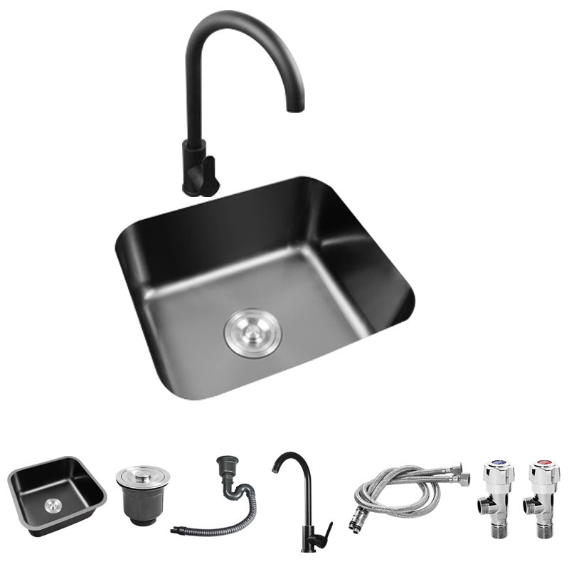 Modern Style Undermount Kitchen Sink Stainless Steel Oval Kitchen Sink with Faucet