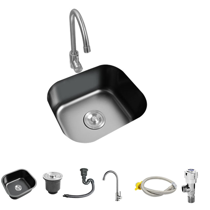 Modern Style Undermount Kitchen Sink Stainless Steel Oval Kitchen Sink with Faucet