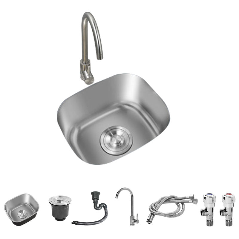 Modern Style Undermount Kitchen Sink Stainless Steel Oval Kitchen Sink with Faucet