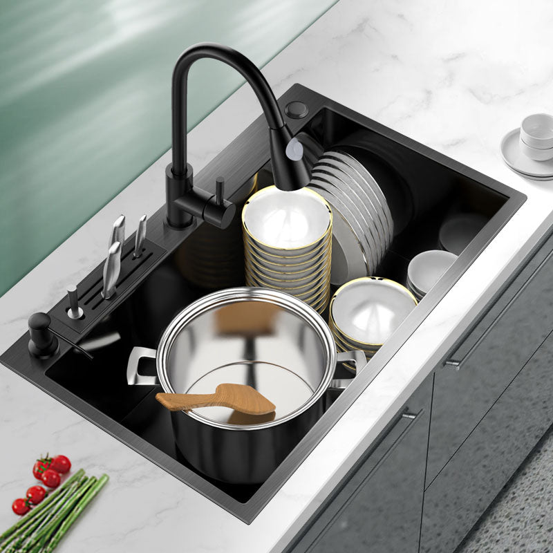 Kitchen Sink Soundproof Design Stainless Steel Drop-In Kitchen Sink with Faucet