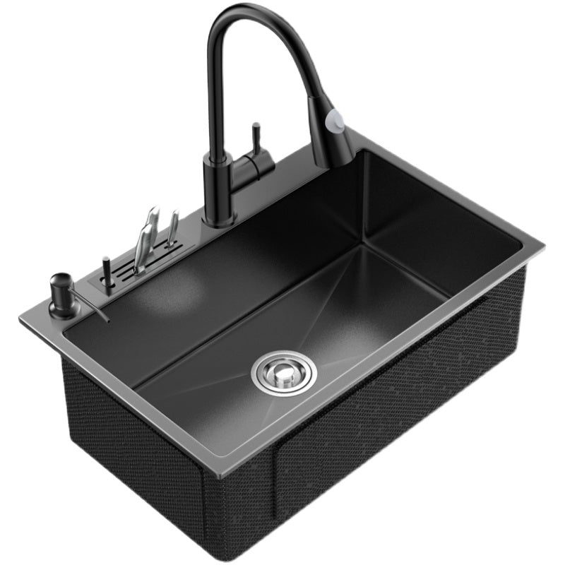 Kitchen Sink Soundproof Design Stainless Steel Drop-In Kitchen Sink with Faucet