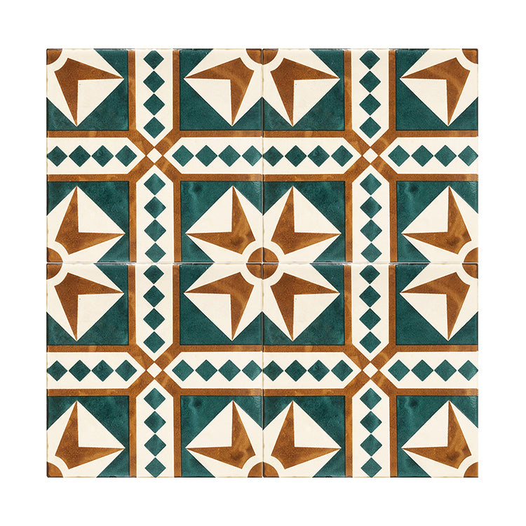 Green Vintage Pattern Wall Tiles Natural Stone Rectangular Tiles