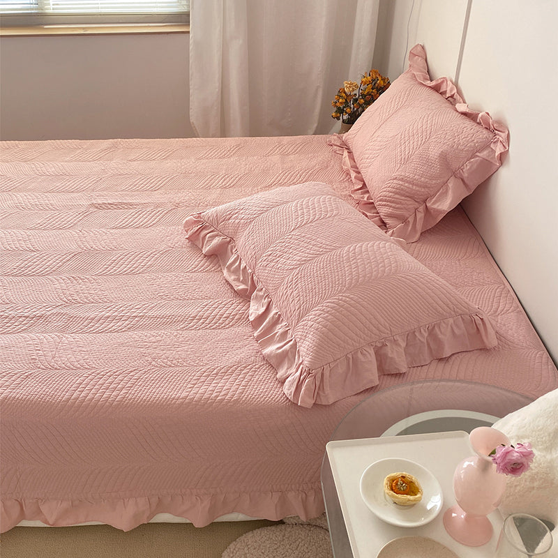 Modern Bed Sheet Set Cotton Solid Color Fitted Sheet for Bedroom