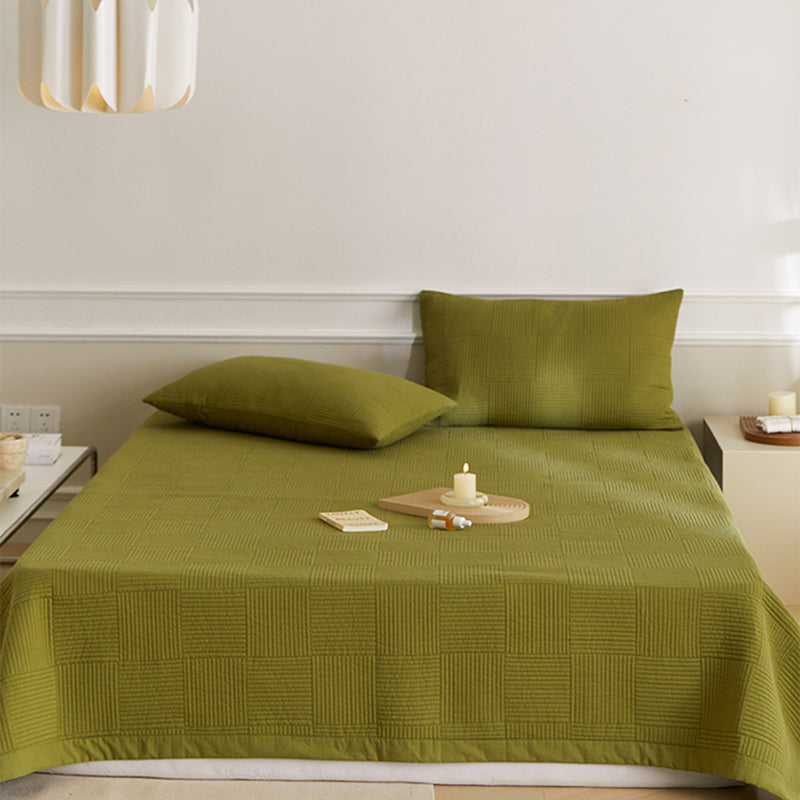 Modern Bed Sheet Set Solid Color Basic Fitted Sheet for Bedroom