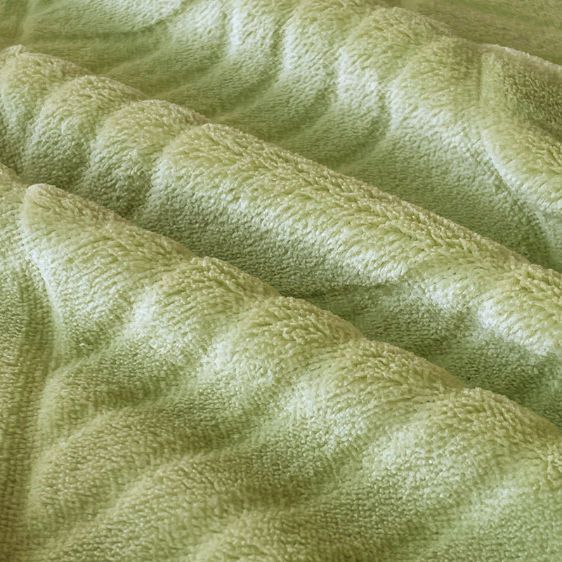 Sheet Sets Flannel Solid Color Wrinkle Resistant Breathable Ultra Soft Bed Sheet Set