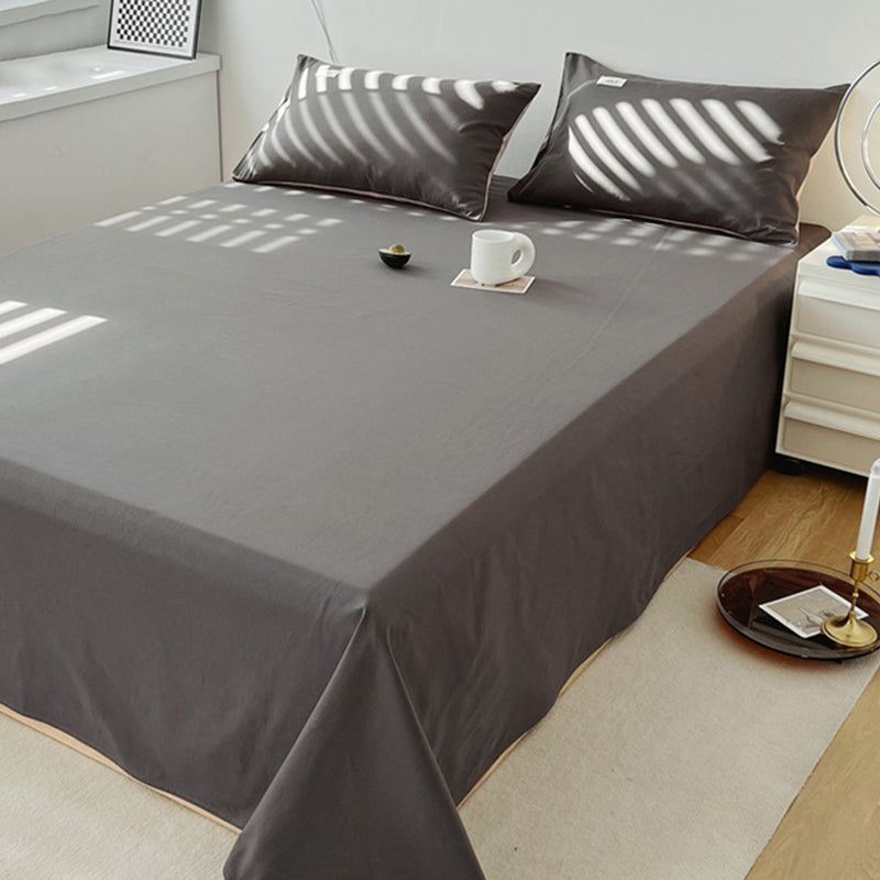 Elegant Fitted Sheet Cotton Solid Color Bed Sheet Set for Bedroom