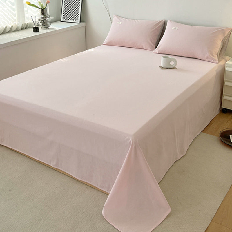 Elegant Fitted Sheet Cotton Solid Color Bed Sheet Set for Bedroom