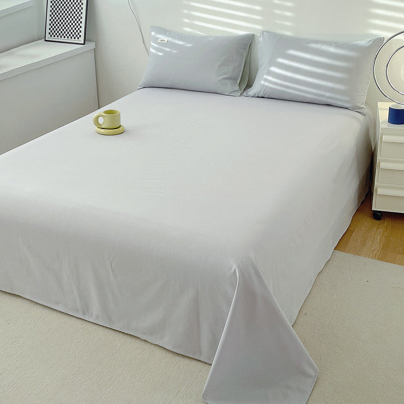 Elegant Fitted Sheet Cotton Solid Color Bed Sheet Set for Bedroom