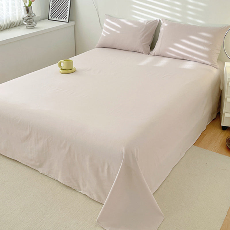 Elegant Fitted Sheet Cotton Solid Color Bed Sheet Set for Bedroom