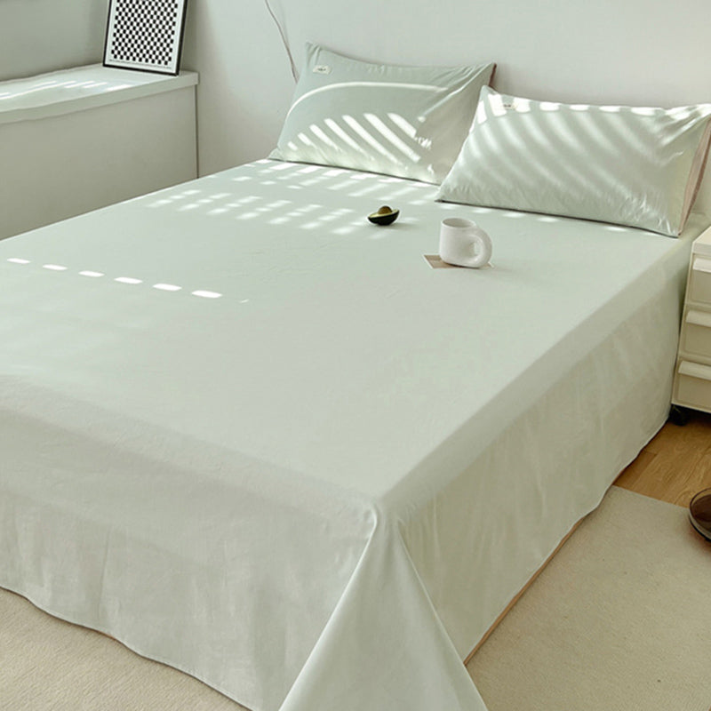 Elegant Fitted Sheet Cotton Solid Color Bed Sheet Set for Bedroom