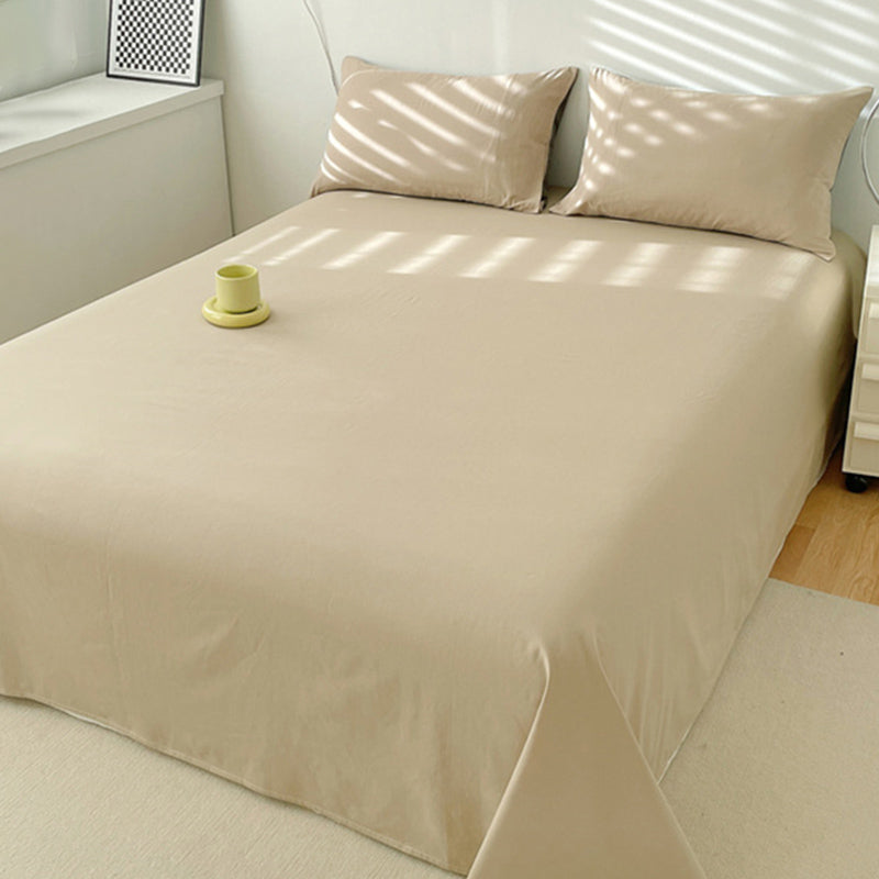 Elegant Fitted Sheet Cotton Solid Color Bed Sheet Set for Bedroom