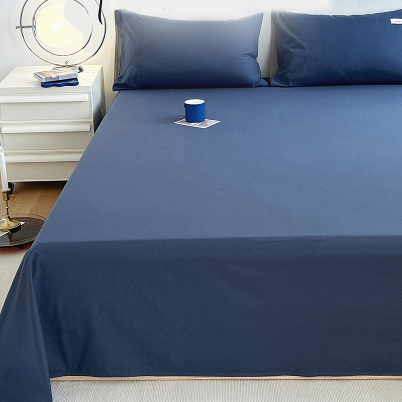 Elegant Fitted Sheet Cotton Solid Color Bed Sheet Set for Bedroom