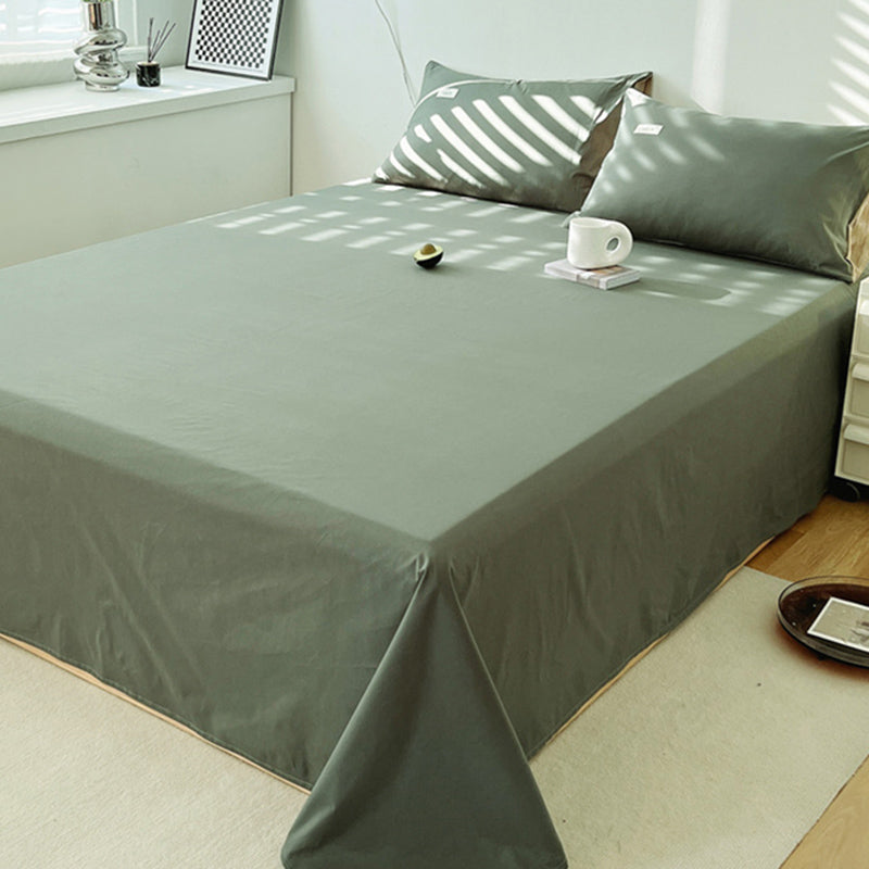 Elegant Fitted Sheet Cotton Solid Color Bed Sheet Set for Bedroom